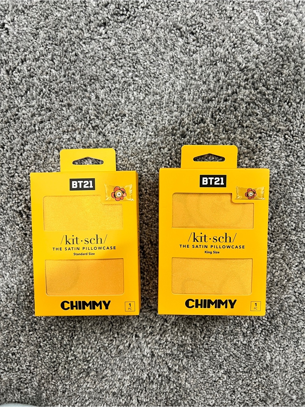 BT21 Chimmy Satin Pillowcase - Yellow